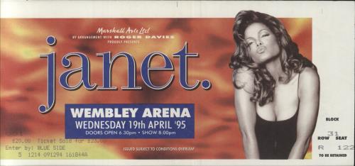 Janet Jackson ワールドツアー チケット 1994年 Janet Jackson World Tour 93-95 + Ticket UK tour programme
